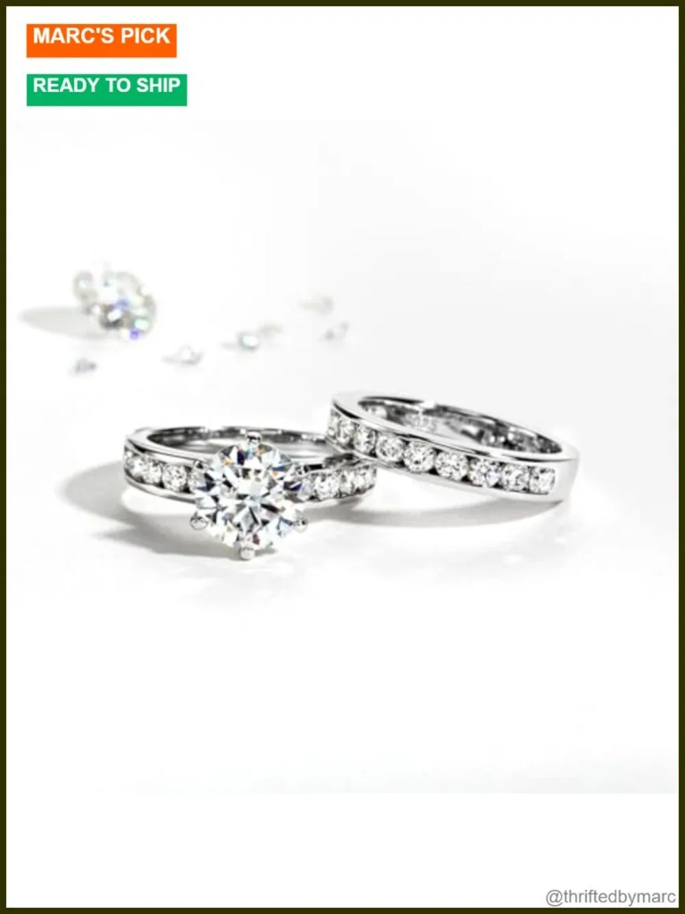 Moissanite Wedding Ring Set 4.48CTTW Round Cut 925 Sterling Silver Engagement